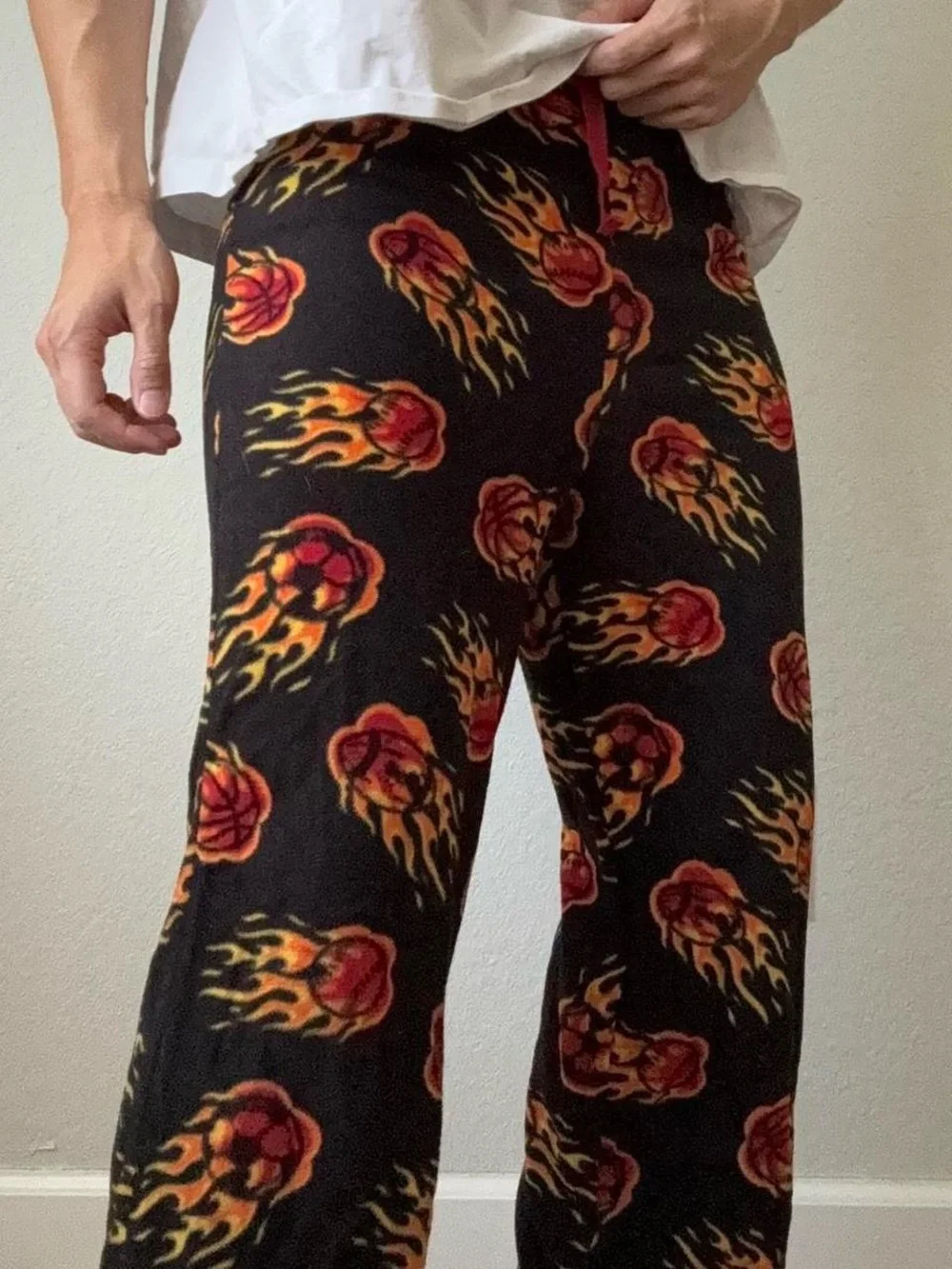 Flaming Sports Print Pajamas Pants